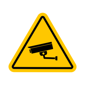 Video surveillance sign. Warning symbol. "Video surveillance in progress" symbol.